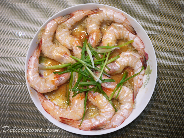 steamed garlic prawns