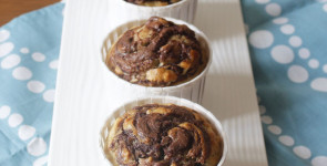 Nutella swirled choco nana muffins