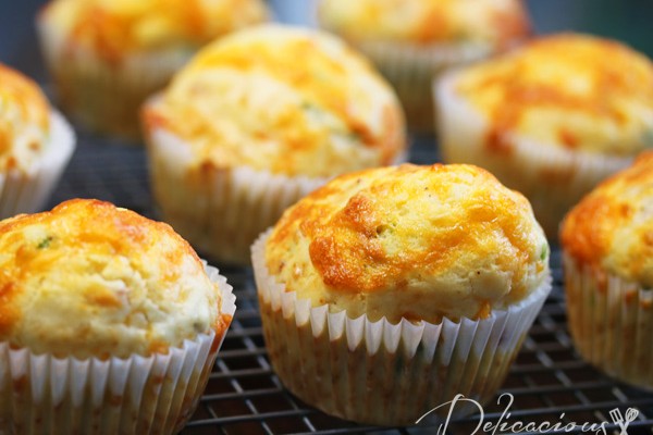 Bacon, Cheese and Scallions Muffins