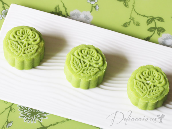 Pandan snow skin mooncakes