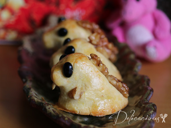 walnut dinosaur mooncakes 